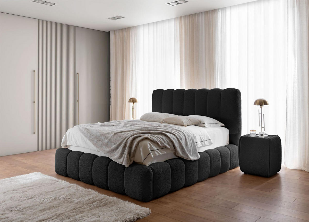 POLSTERBETT Carson In Catch Me Set.4 - Schwarz, Holzwerkstoff/Textil (200/200cm) - Fun Möbel