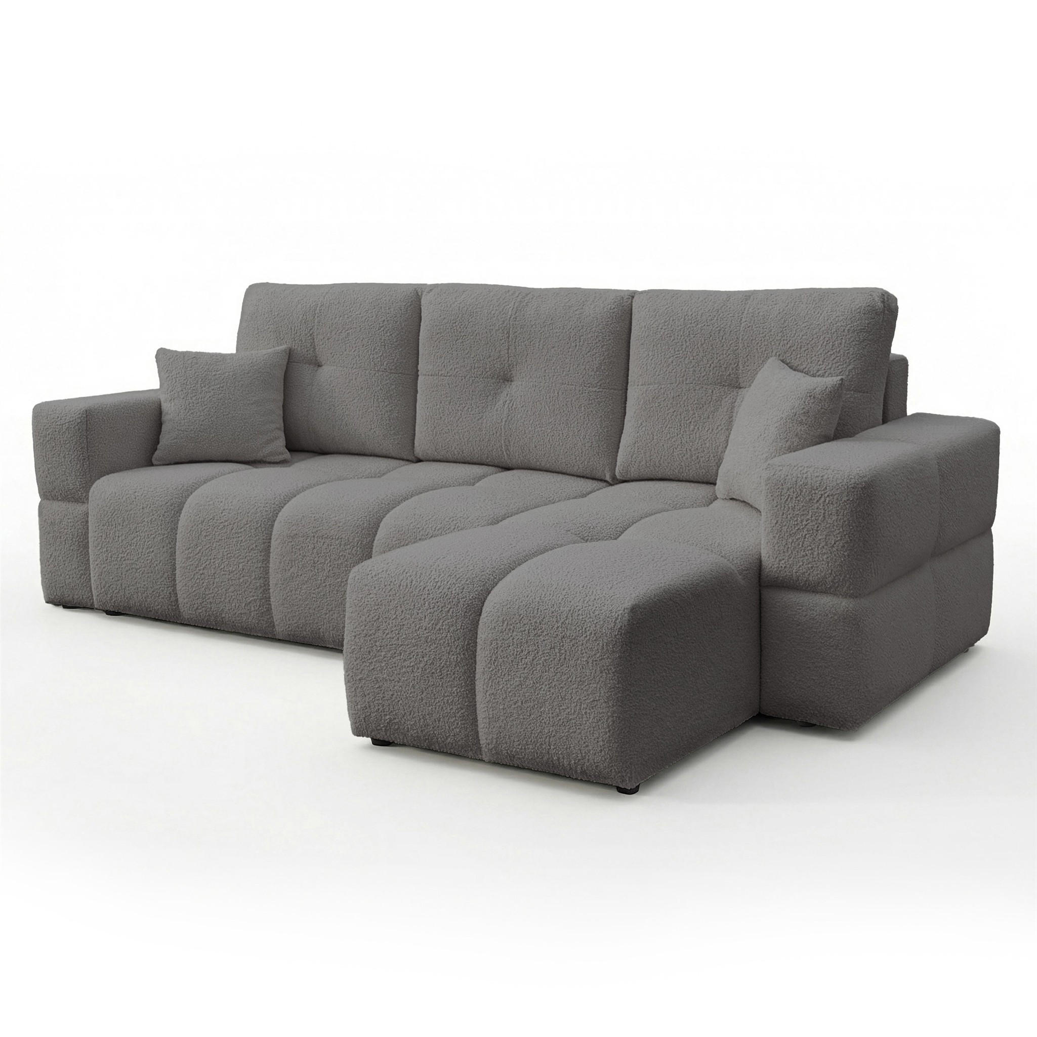 ECKSOFA Denise Mit Schlaffunktion - Dunkelgrau, Holzwerkstoff/Textil (148/250cm) - Fun Möbel