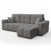 ECKSOFA Denise Mit Schlaffunktion - Dunkelgrau, Holzwerkstoff/Textil (148/250cm) - Fun Möbel