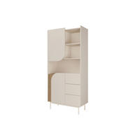 STANDREGAL CARLO 02 92/195/42 cm in Macadamia / Frühlingseiche - Kaschmir, Holzwerkstoff (92/195/42cm) - Deine Möbel 24