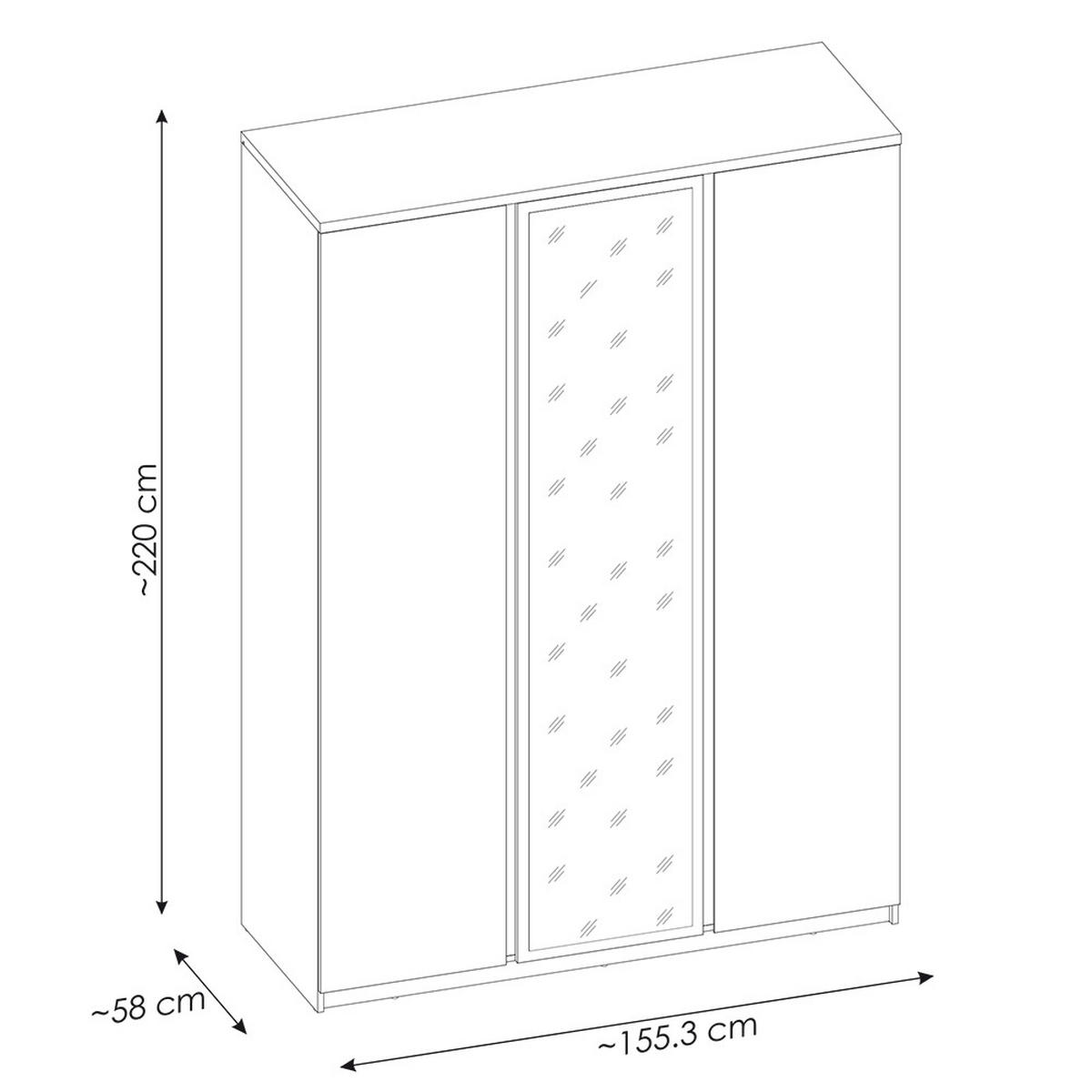 KLEIDERSCHRANK Fortaleza-129 - Braun, Holzwerkstoff (155/220/58cm) - Lomado