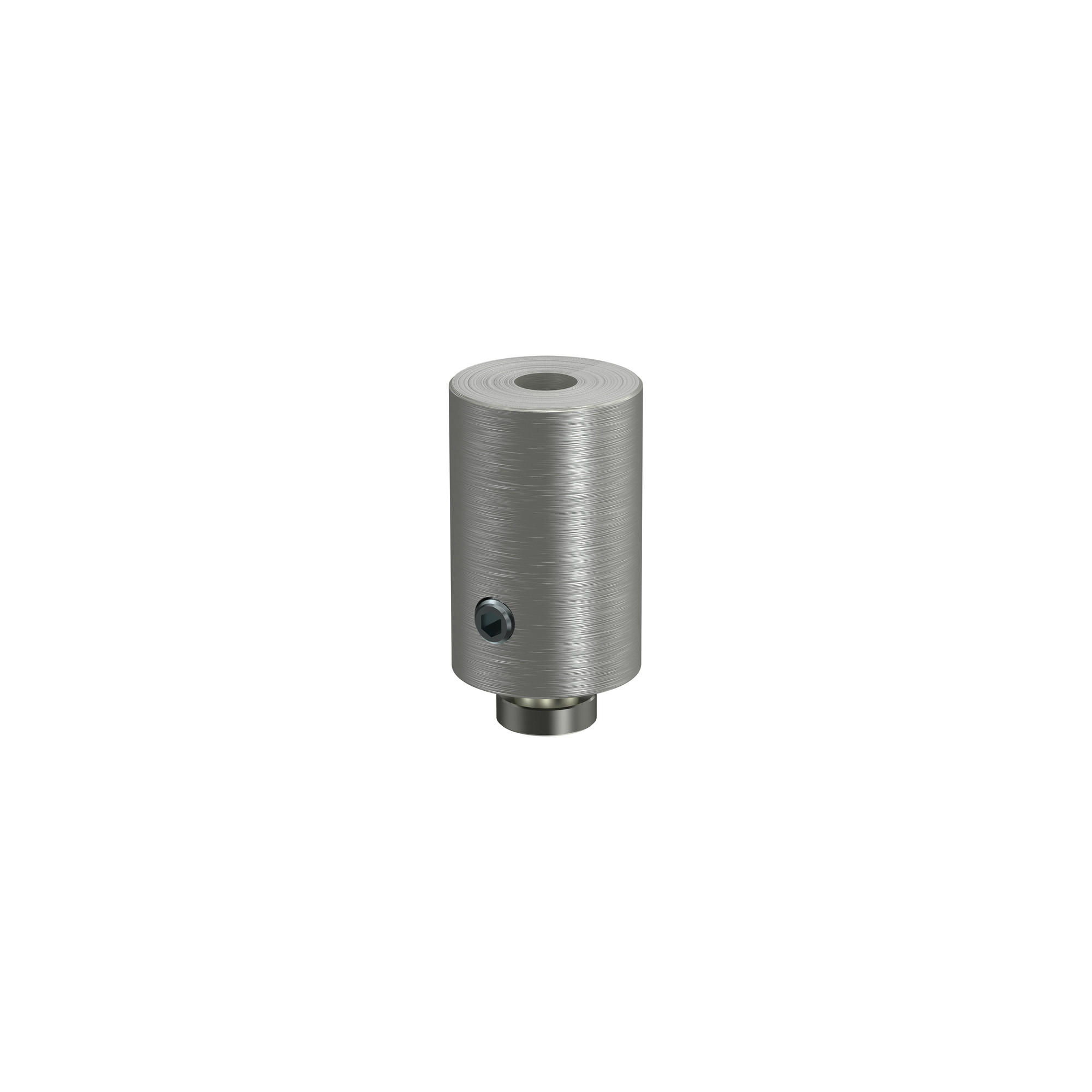 DECKENTRÄGER FÜR INNENLAUFSTANGEN 20 mm Ø, Sonius 1-läufig, Edelstahl-Optik, Packung 2 Stück - Edelstahlfarben, Metall (1.6/3/1.6cm) - INTERDECO