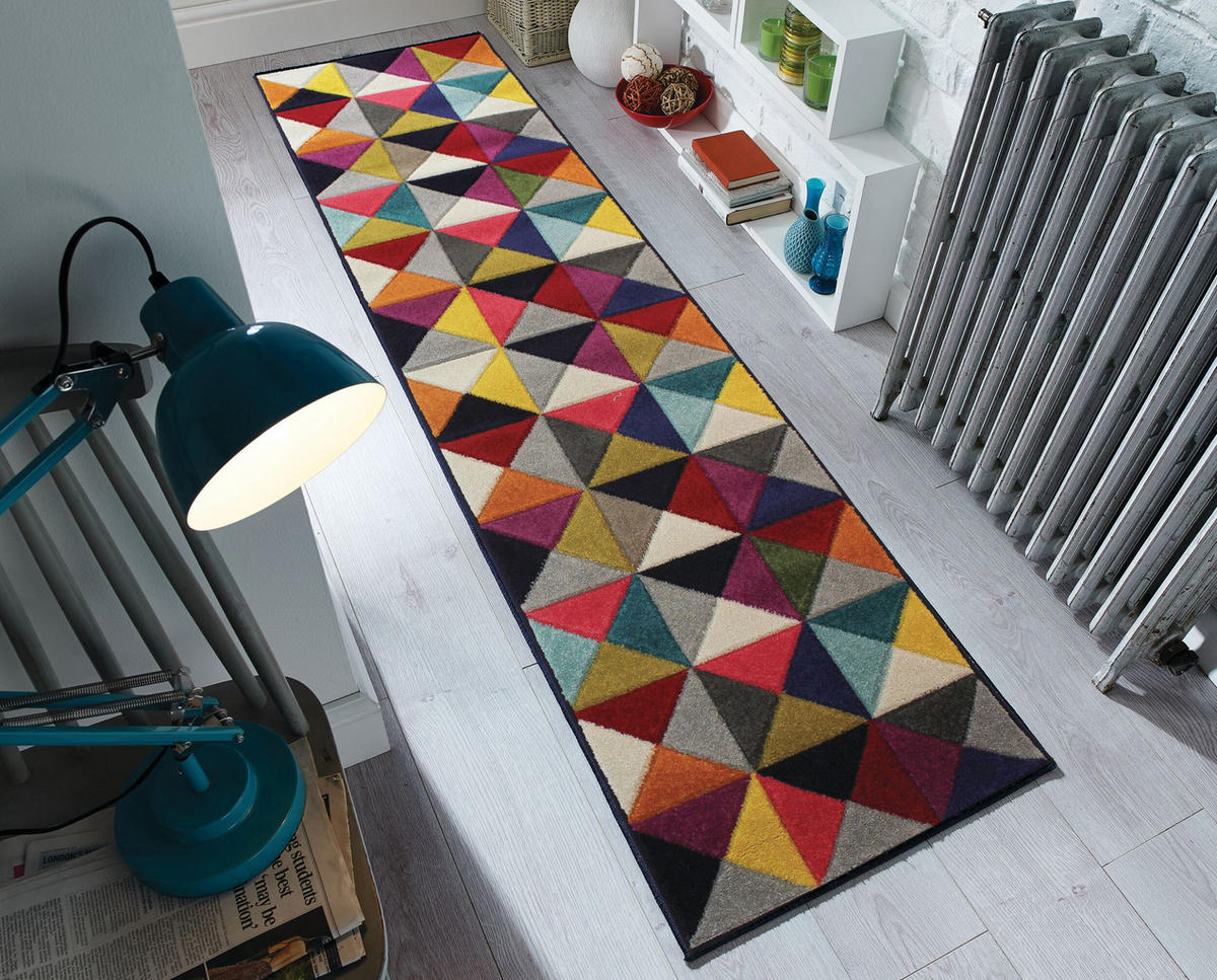 TEPPICH Bunt-Geometrisch-Design, designerstark MEON BEN, Multi 66x300 cm - Multicolor, Textil (66/300cm) - KADIMA DESIGN