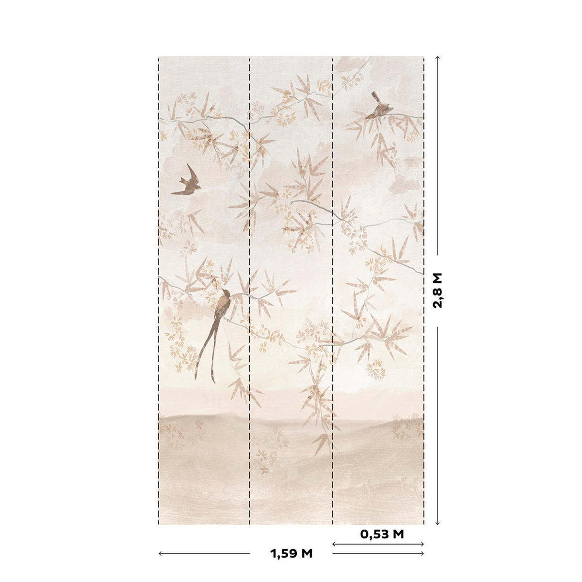 FOTOTAPETE Sakura 280x159cm - Beige, Papier/Kunststoff (159/1cm) - Art for the Home