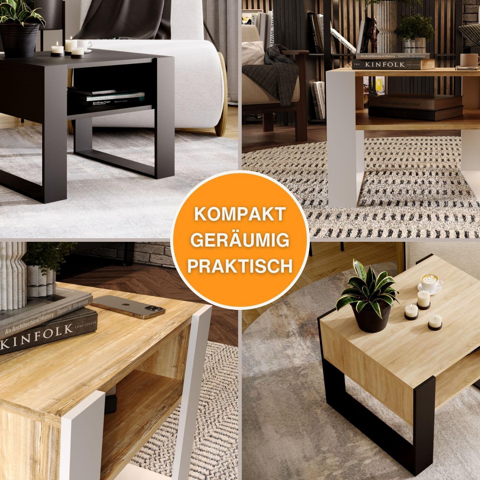 COUCHTISCH Karo65 65/45/53,6 - Schwarz, Holzwerkstoff (53/65/45cm) - RAUMHIRSCH FURNITURE