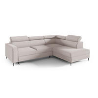 ECKSOFA Beige FERO Mit Verstellbaren Kopfstützen Rechts - Beige, Naturmaterialen/Textil (203/265cm) - Sepro Meble