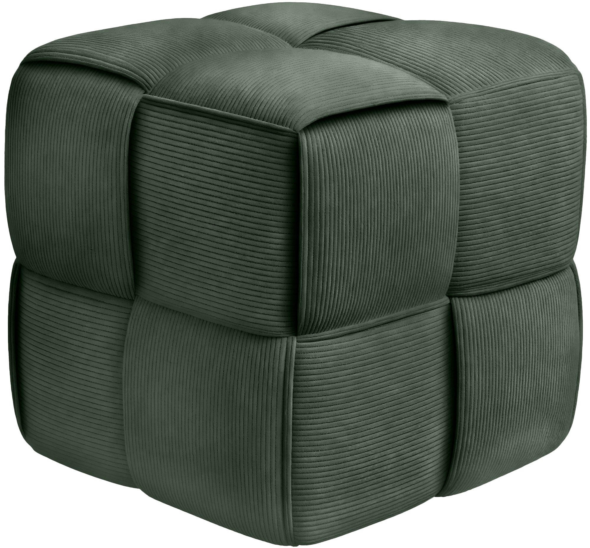 SITZWÜRFEL eckig 40/40/40 cm Cord Dunkelgrün - Dunkelgrün, Kunststoff/Textil (40/40/40cm) - CLP