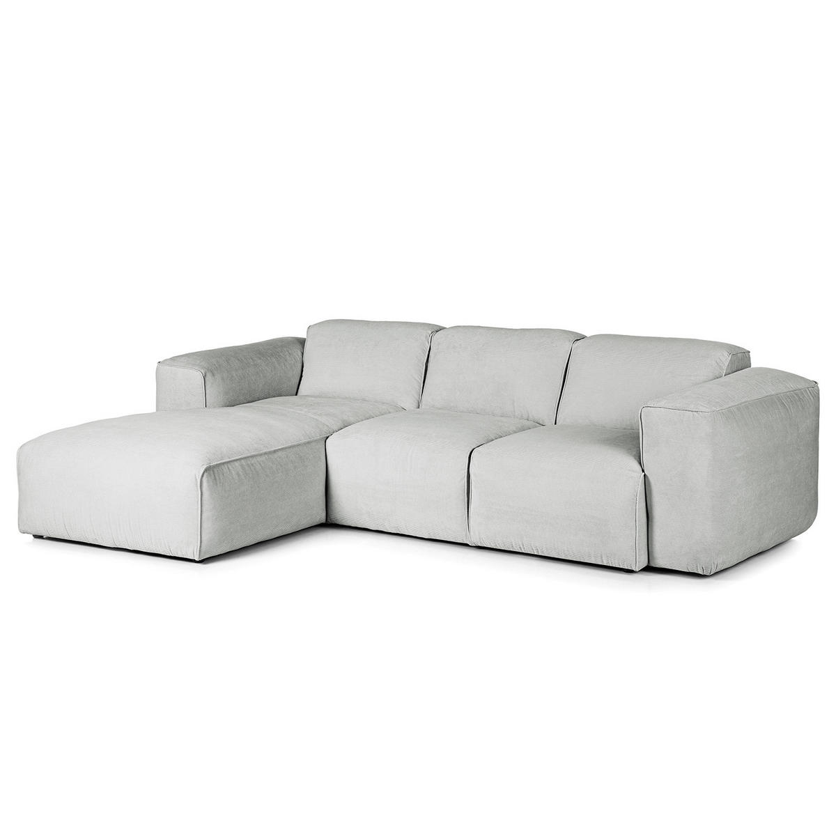 3-SITZER ECKSOFA mit Longchair - Schwarz/Grau, Kunststoff/Textil (251/173cm) - home24