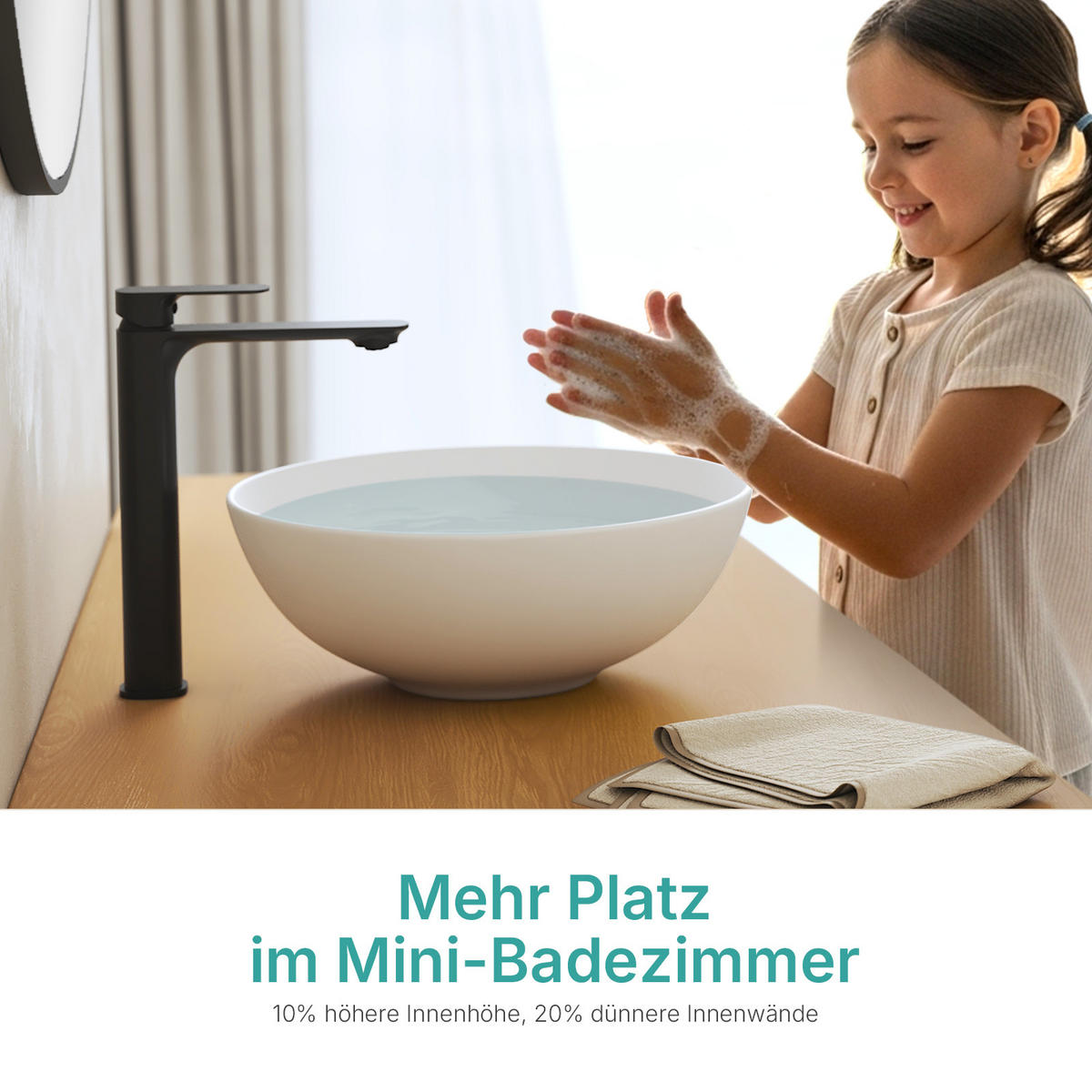 WASCHBECKEN Keramik Weiß Matt Ø41,5 / 15,5 cm - Weiß, Keramik (41.5/15.5/41.5cm) - EMKE