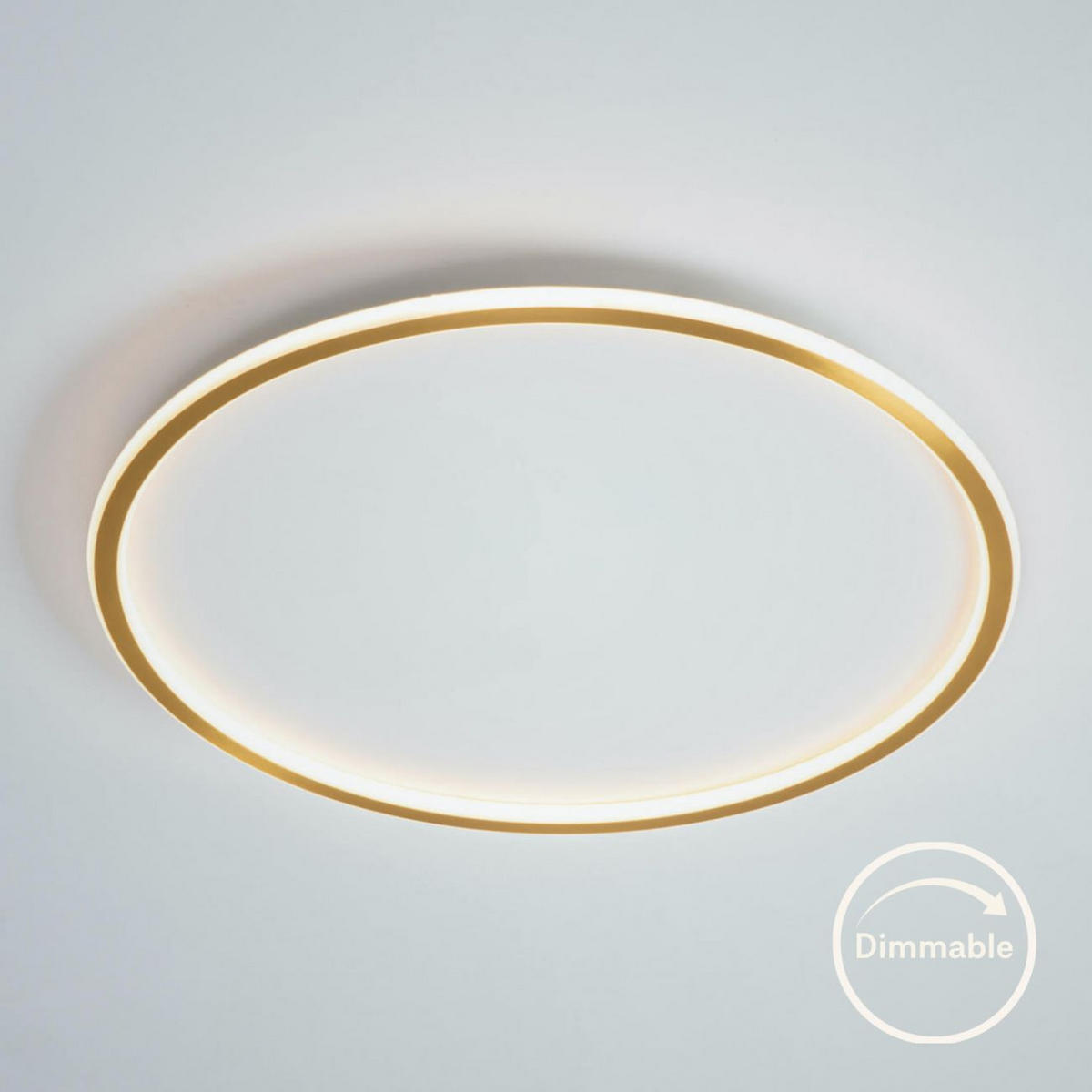 DECKENLEUCHTE Alessia, Gold / Messing, 5cm, Dimmbar - Goldfarben, Metall (5/60/5cm) - KOSILUM