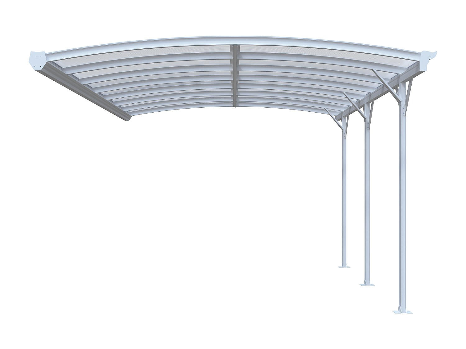 FREISTEHENDES Carport - 1 Person - plastik - weiß Baresa - Weiß, Kunststoff/Metall (370/210/370cm) - Vente-Unique