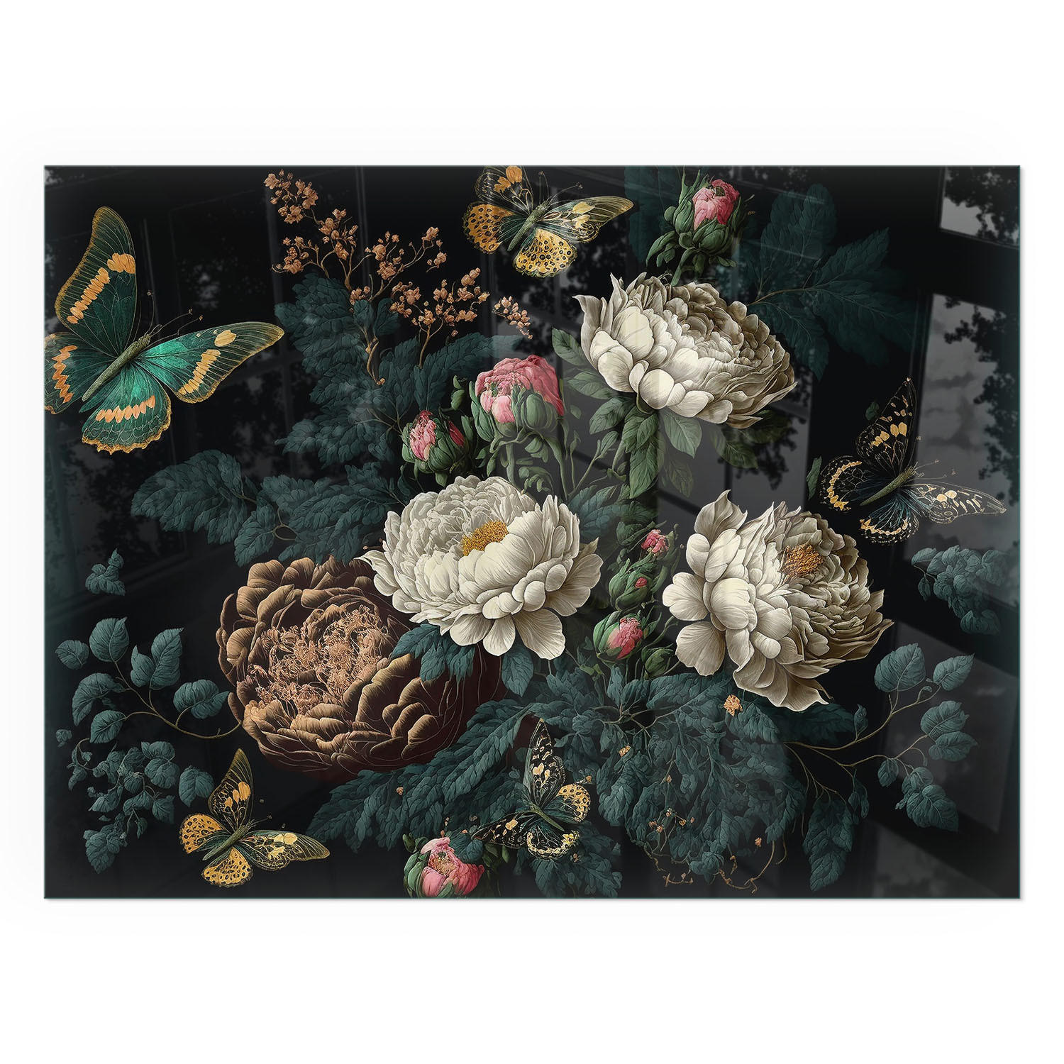TULUP PODLOŽKA POD KRB 80x60 cm - Květinový vzor s motýly