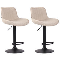 BARHOCKER 2er Set Stoff creme - Creme/Schwarz, Textil/Metall (50/86/50cm) - CLP