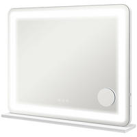 SCHMINKSPIEGEL Glas Metall Weiß - Weiß, Glas (14/62/80cm) - HOMCOM
