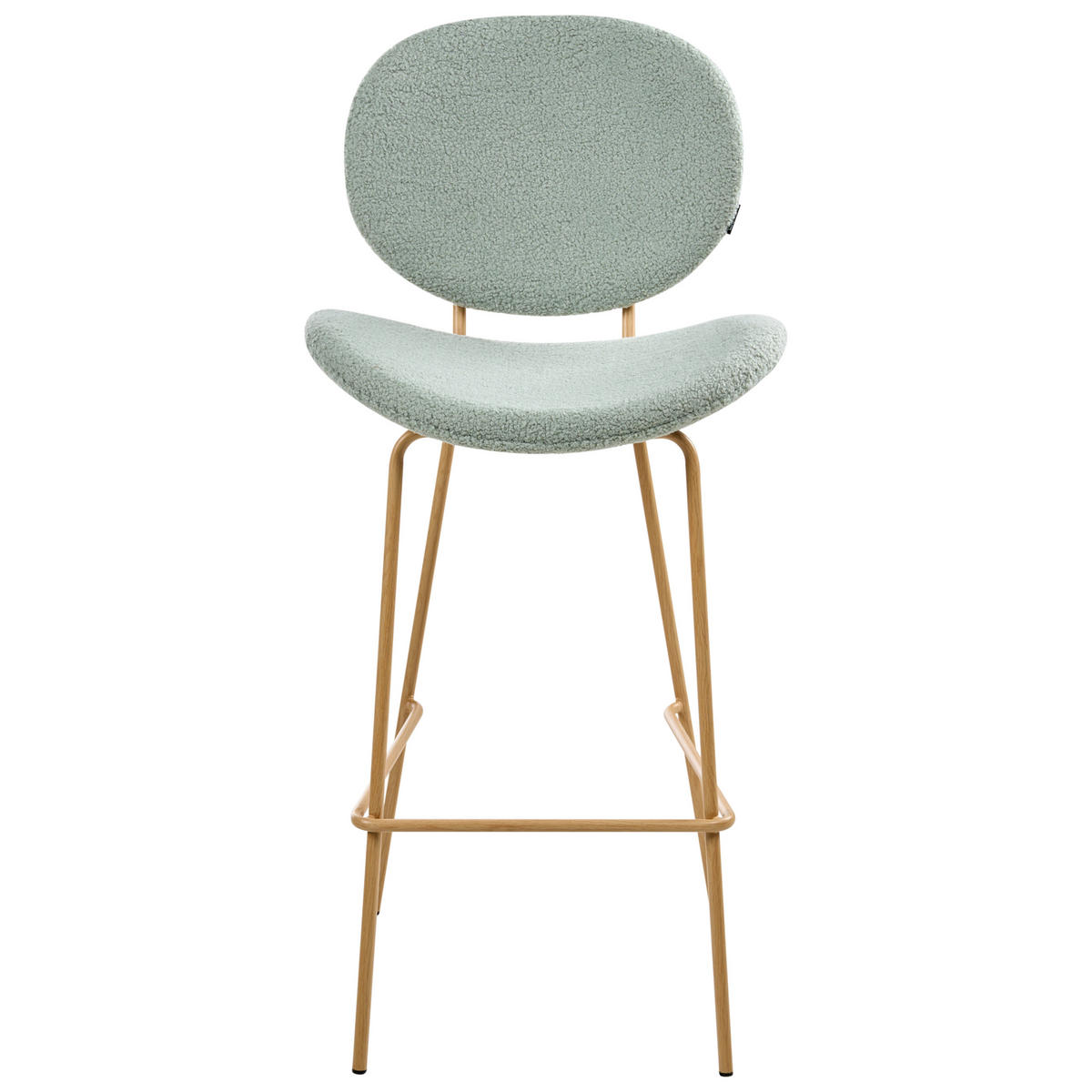 BARHOCKER 2er-Set Hellbraun/Hellgrün Luana - Hellbraun/Hellgrün, Textil (52/116/48cm) - Beliani