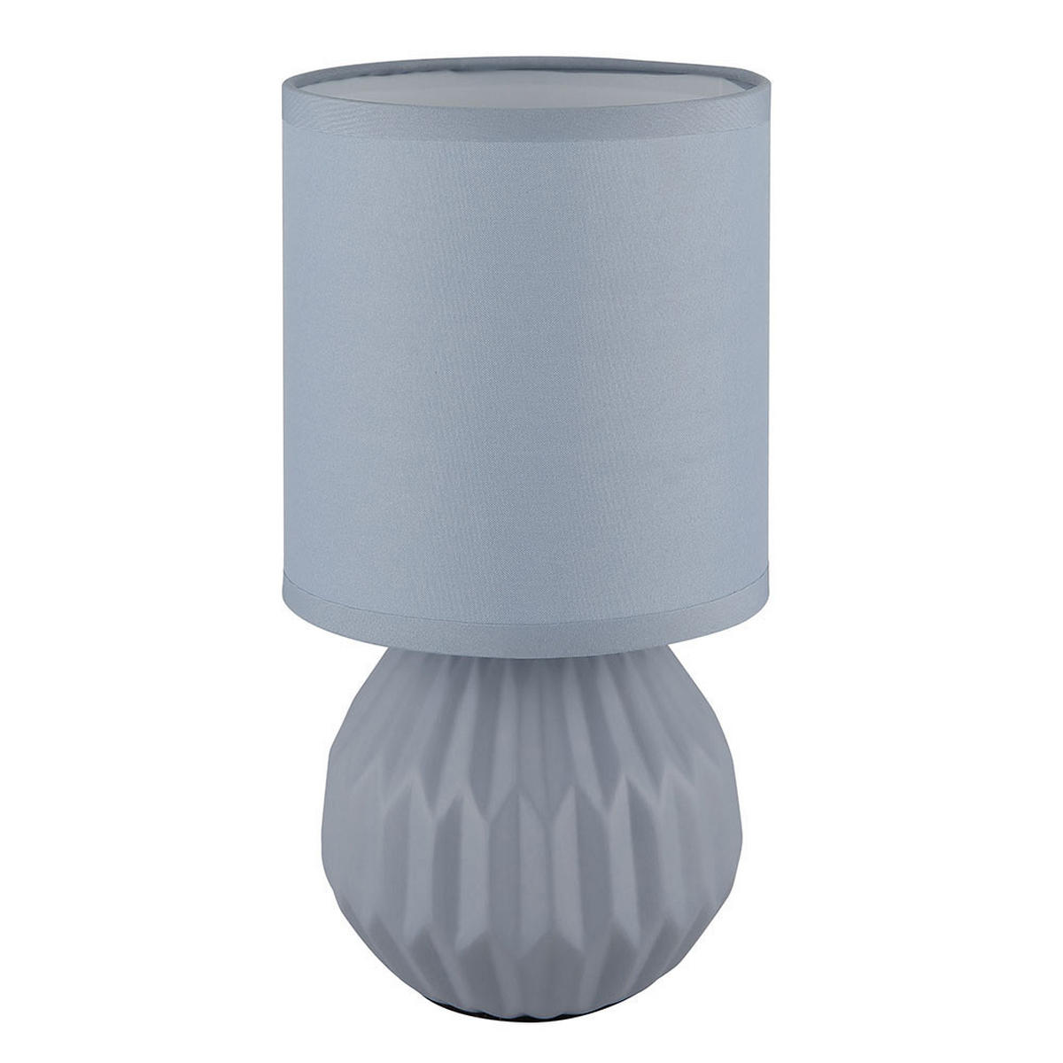 LED TISCHLEUCHTE Keramik Blau Textil 2er Set - Blau, Textil (12/12/23cm) - Globo Lighting