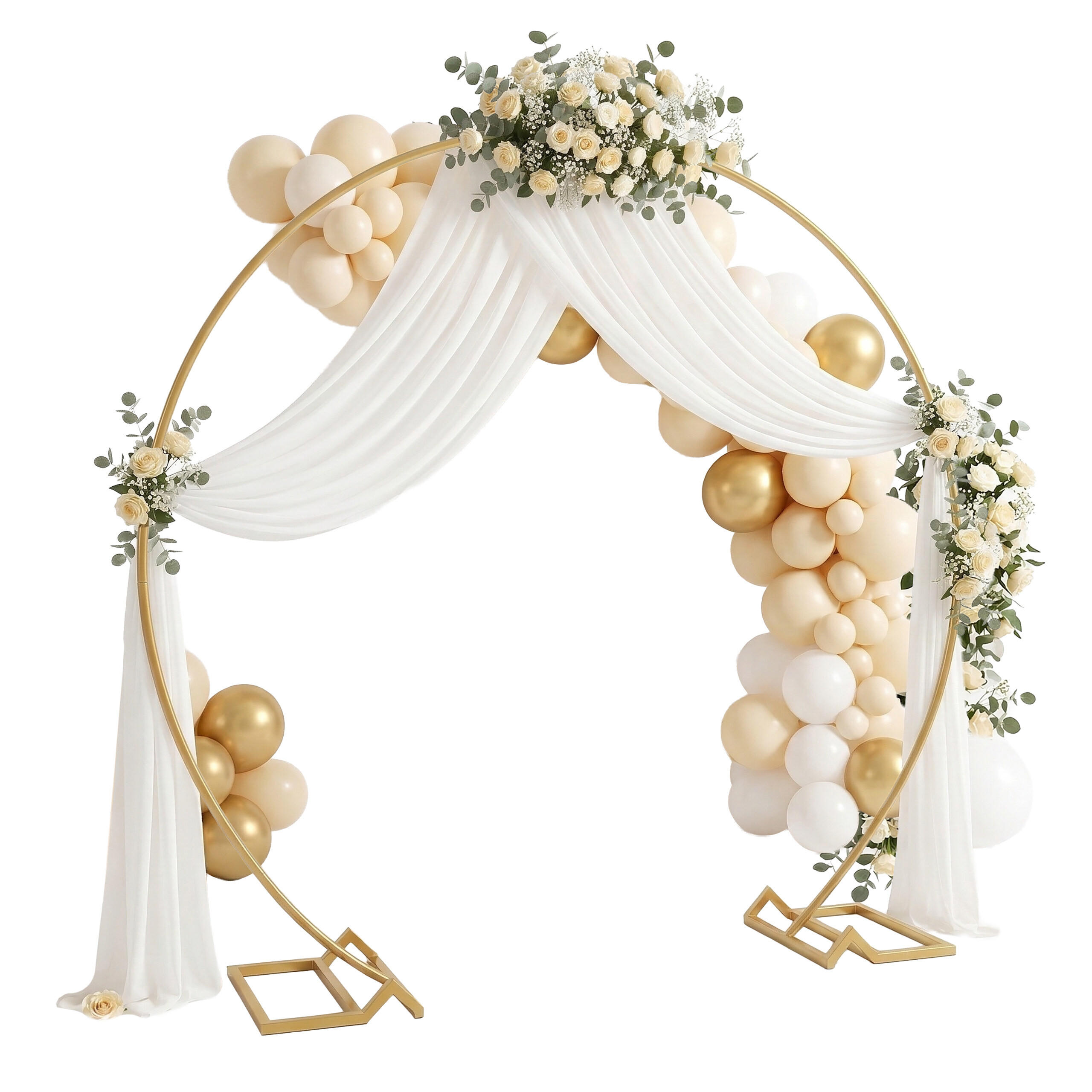 DEKOBOGEN Gold rund Stahl - Goldfarben, Metall (240/210/40cm) - Relaxdays