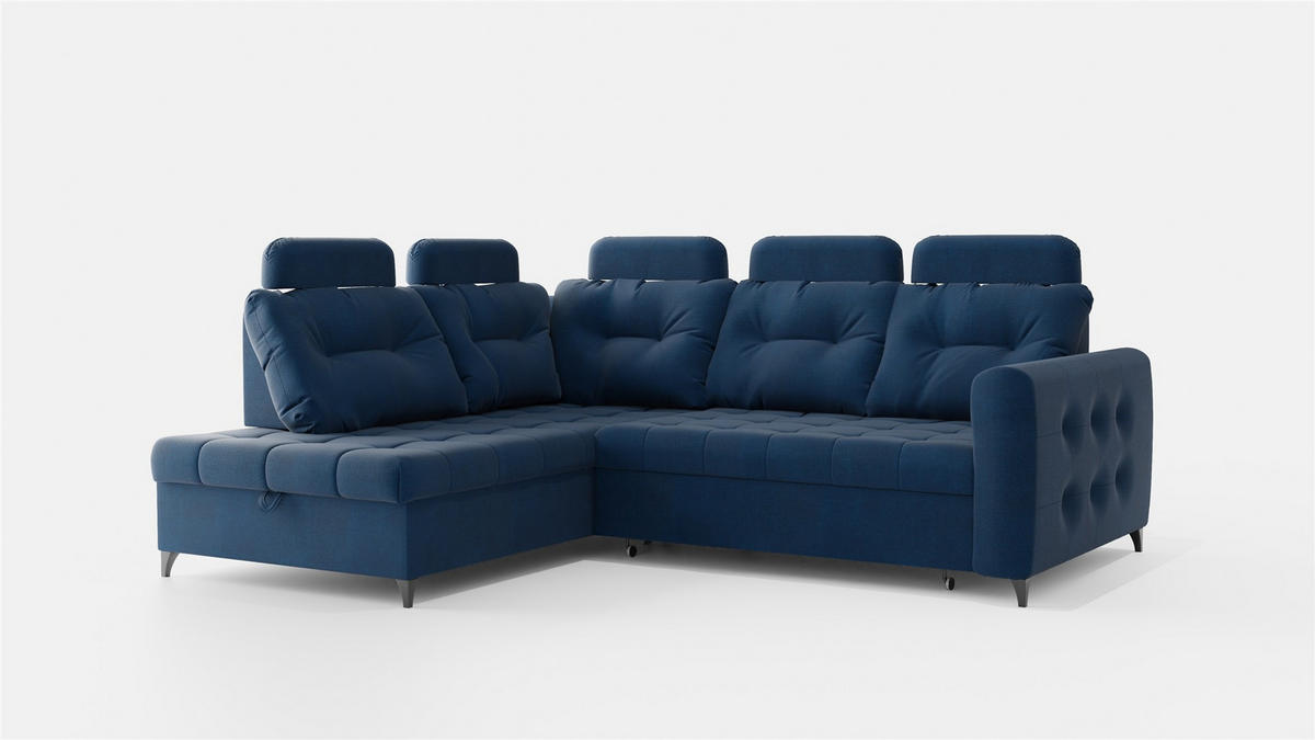 ECKSOFA Wendie - Dunkelblau, Holzwerkstoff/Textil (200/250cm) - Fun Möbel