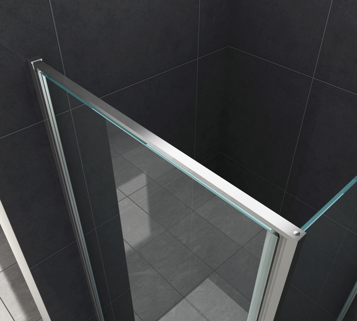 DUSCHKABINE CASSETTA Chromfarben 100 x 100 x 195 cm 8 mm ESG - Chromfarben, Glas (100/100/195cm) - Glasdeals