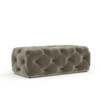 POUF Cosimo Taupe Samtstoff - Taupe/Schwarz, Holz/Holzwerkstoff (130/39/65cm) - Maison de Reve