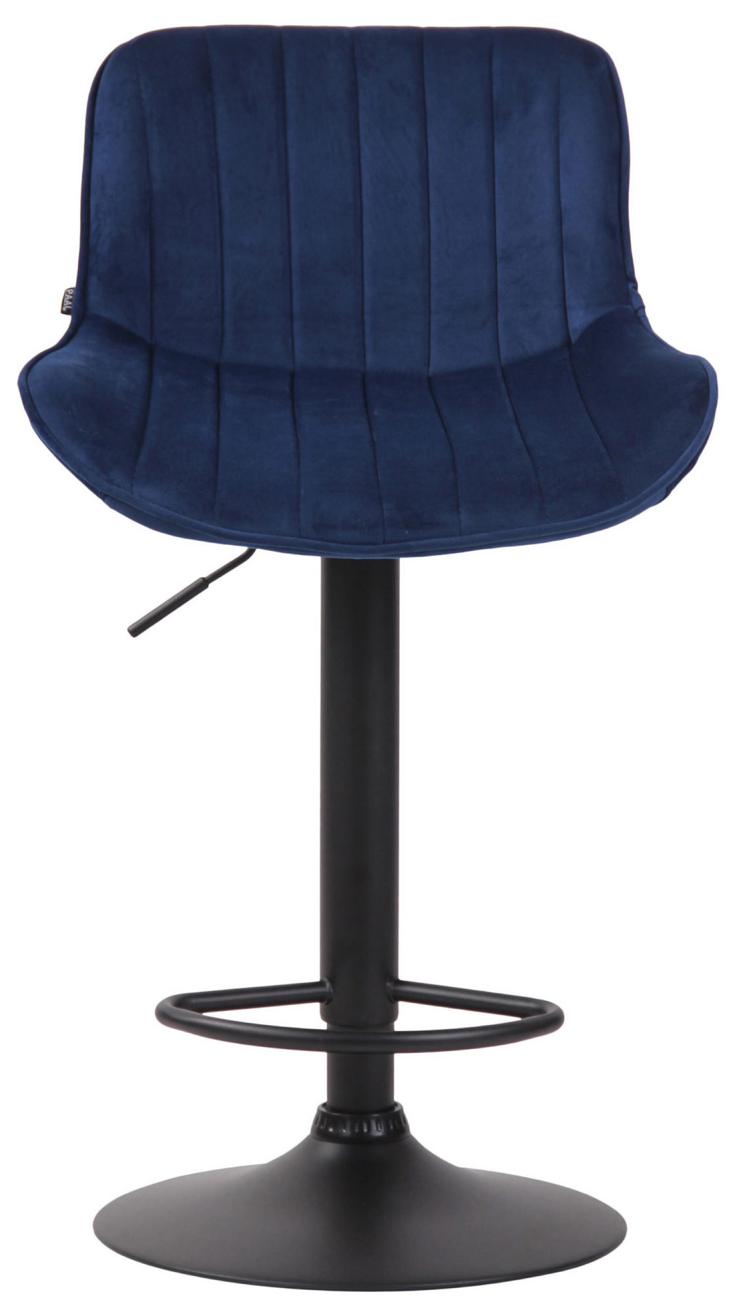 BARHOCKER Lento, Gestell schwarz, Samt Blau - Blau/Schwarz, Textil/Metall (50/100/50cm) - TPFLiving