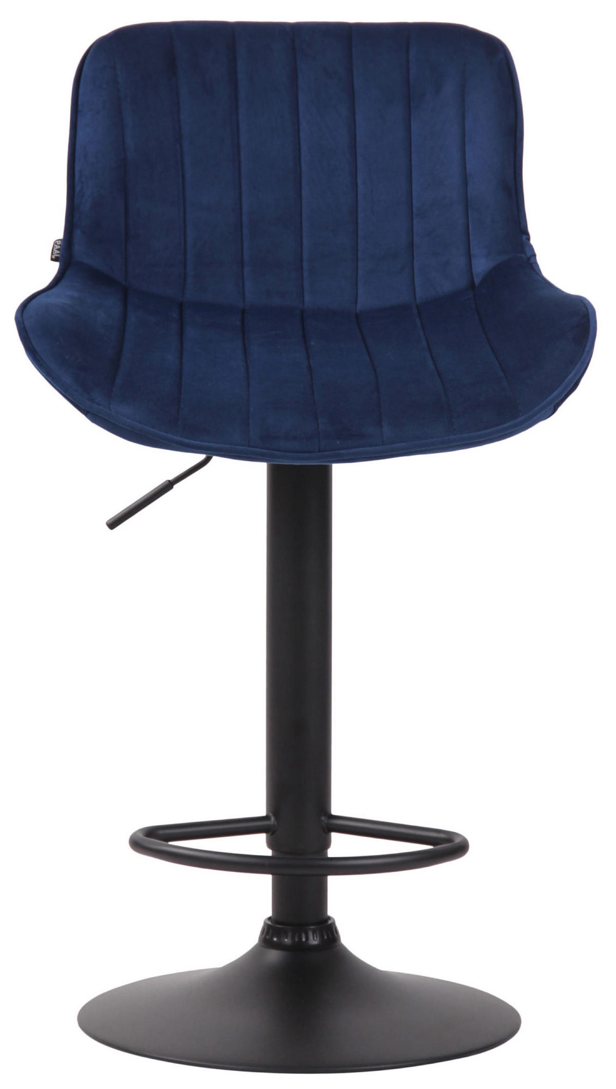 BARHOCKER Lento, Gestell schwarz, Samt Blau - Blau/Schwarz, Textil/Metall (50/100/50cm) - TPFLiving