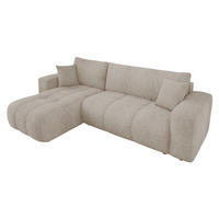 ECKSOFA Furyn Boucle - Schwarz/Braun, Holzwerkstoff/Kunststoff (244/145cm) - MIRJAN24