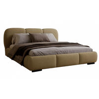 BETT Ciemnobeige ROZA Mit Bettkasten 200x200 cm - Beige, Textil (200/200cm) - Sepro Meble