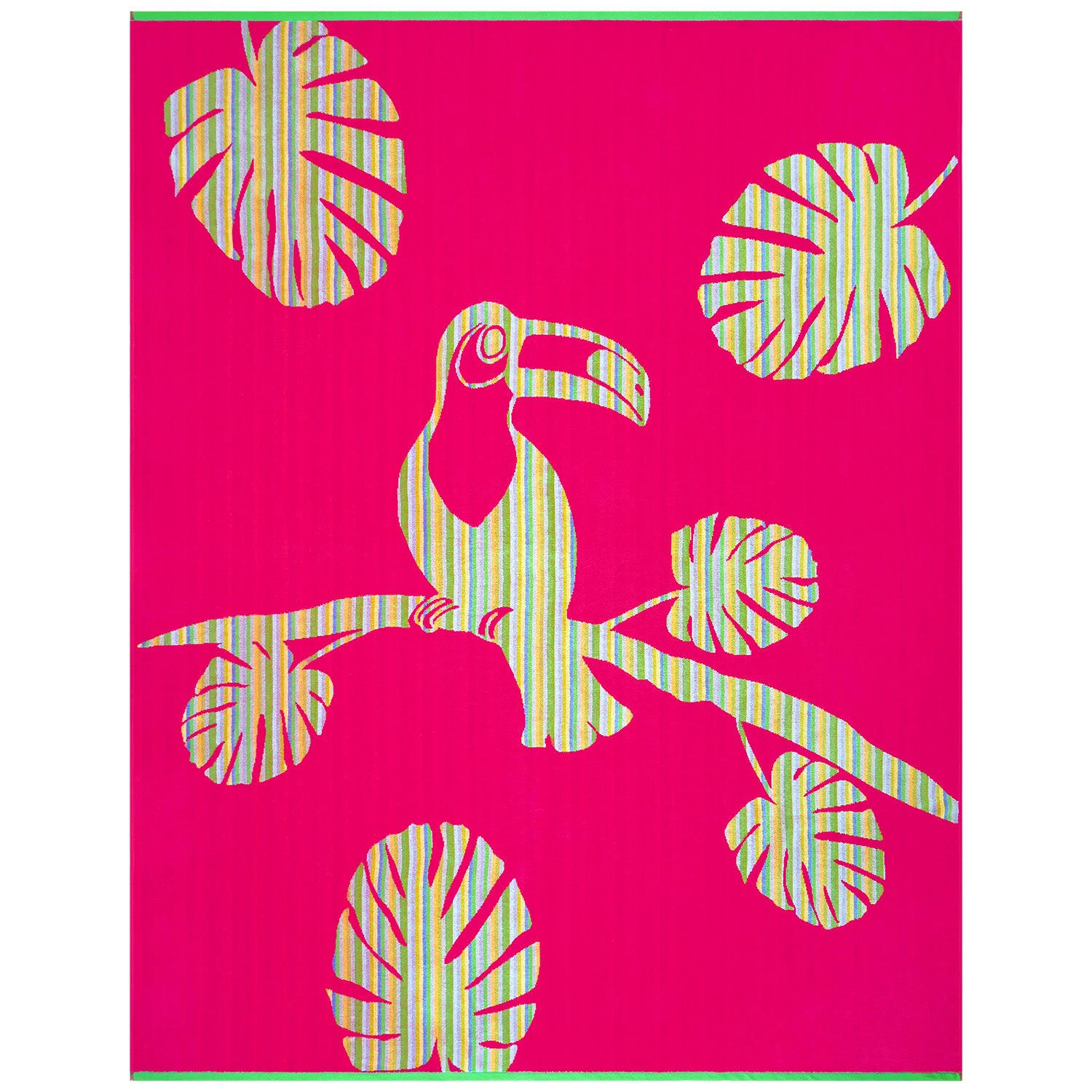 STRANDTUCH aus Veloursfrottee Jacquard Rosa 140x180 400g/m² - Cadix - Pink, Textil (140/180cm) - LE COMPTOIR DE LA PLAGE