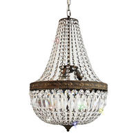 KRONLEUCHTER Korblüster Florence Antik Ø40cm aus geschliffenen funkelnden Kristallen - Braun, Glas (40/40/55cm) - PGA Lights