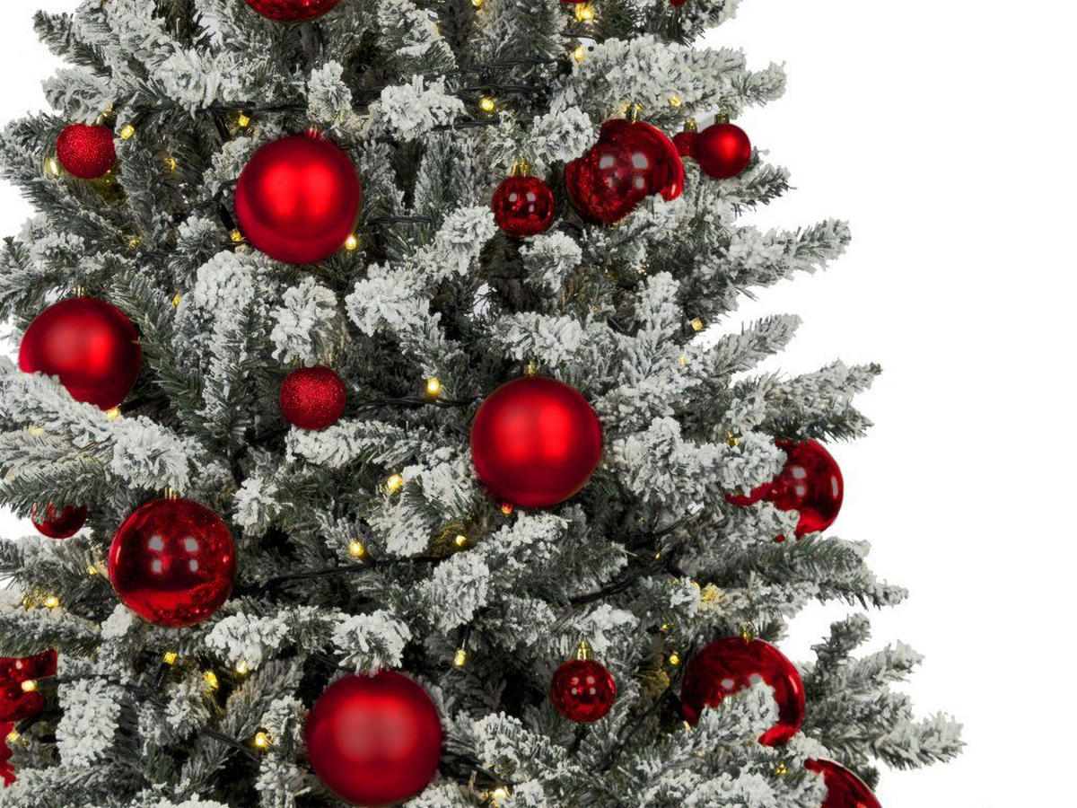 WEIHNACHTSBAUMSCHMUCK-SET ROTEWEIHNACHTEN 73-teilig, für Weihnachtsbäume 120–210 cm, inkl. Aufbewahrungsbox - Rot, Kunststoff/Textil (55/50/75cm) - LAALU