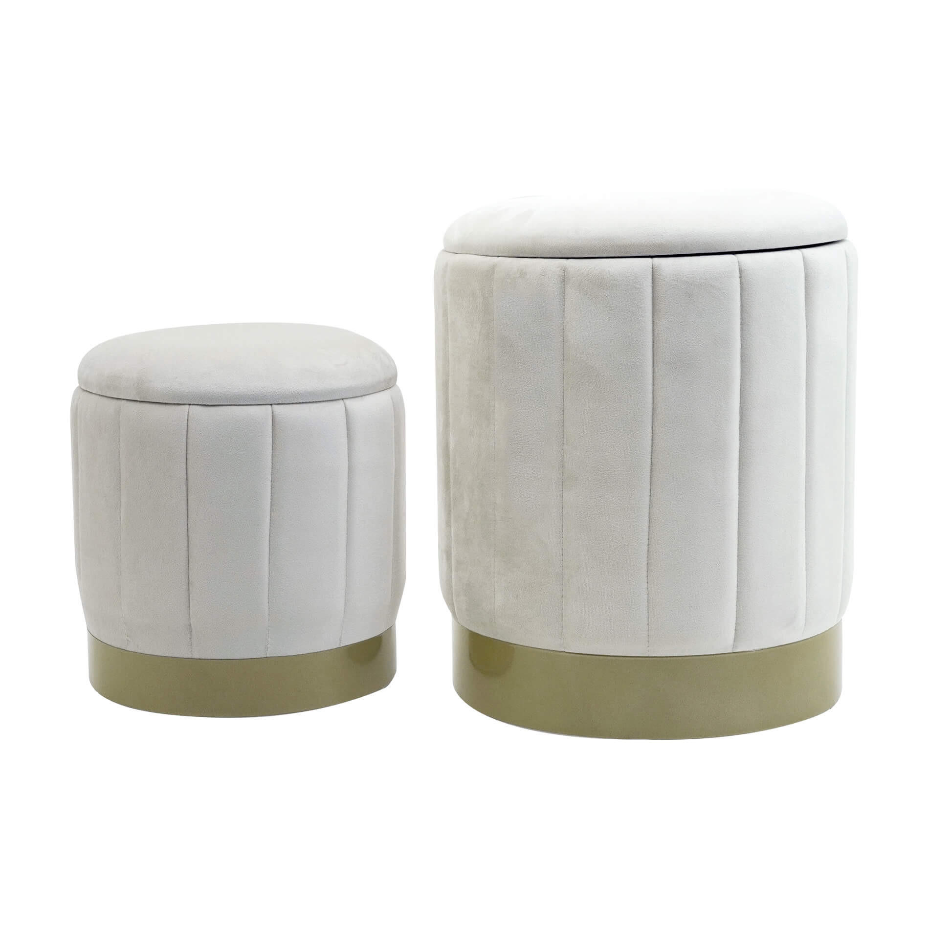 POUF 2er Set Weiß 35,5/35,5/44 cm - Weiß, Textil (35.5/44/35.5cm) - Mobili Rebecca
