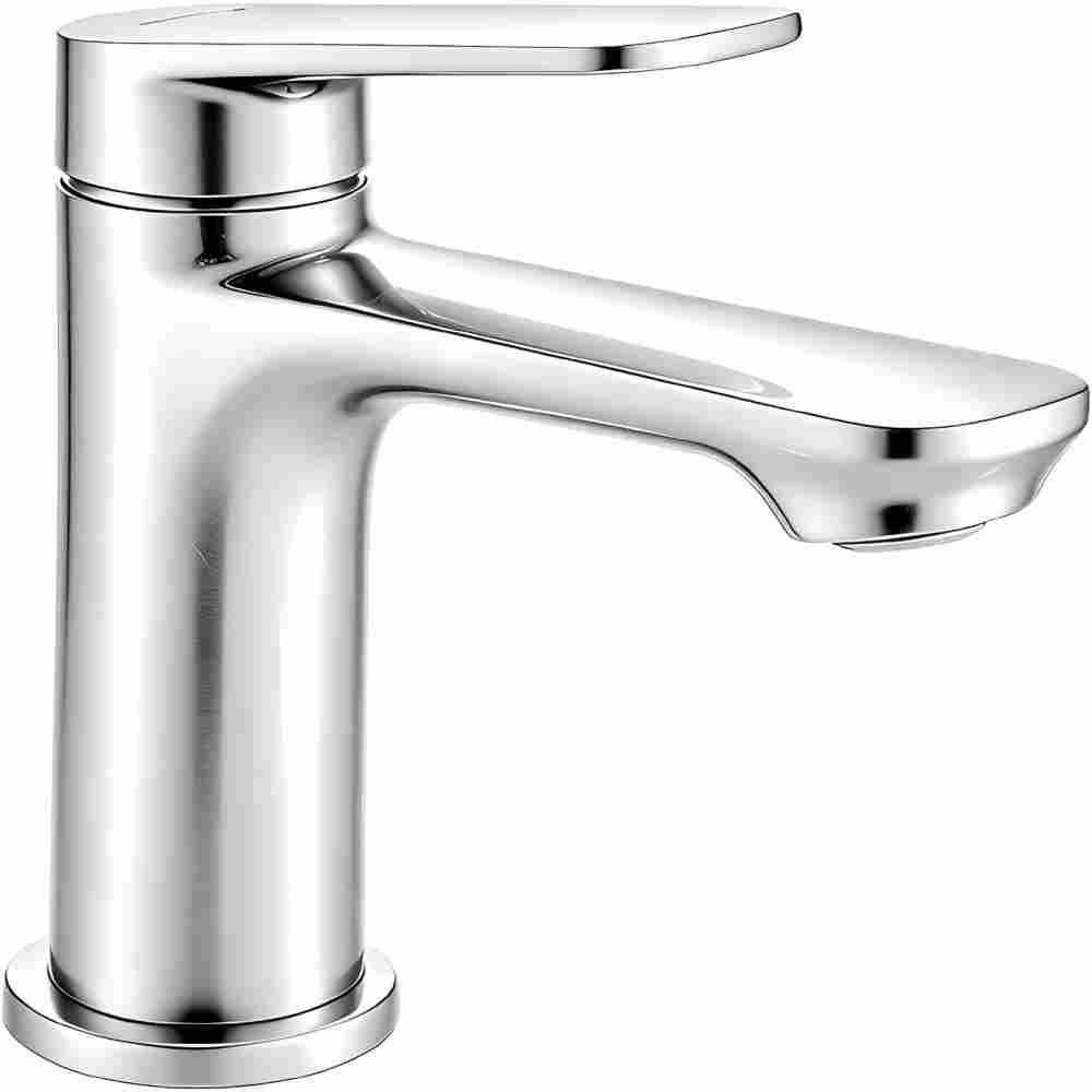 WASCHTISCHARMATUR Einhebel-Waschtischmischer aus massivem Messing für Badezimmer - Chromfarben, Metall (4/10/12cm)