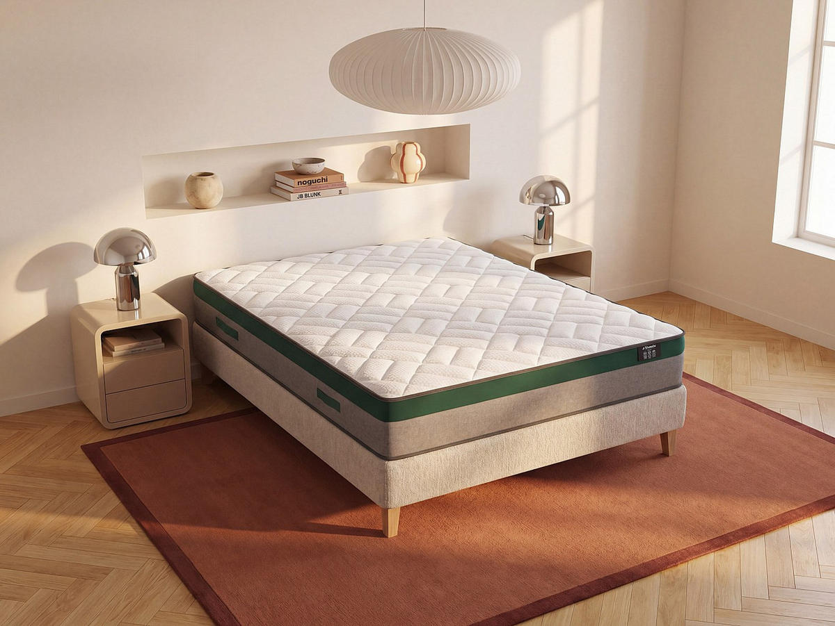 STANDARDMATRATZE - 2 Personen - stoff - weiß Prestige - Weiß, Textil (160/200cm) - Vente-Unique