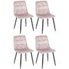 ESSZIMMERSTÜHLE 4er-Set VOUL Pink Samt - Pink, Textil/Metall (45/84/55cm) - DELUKE