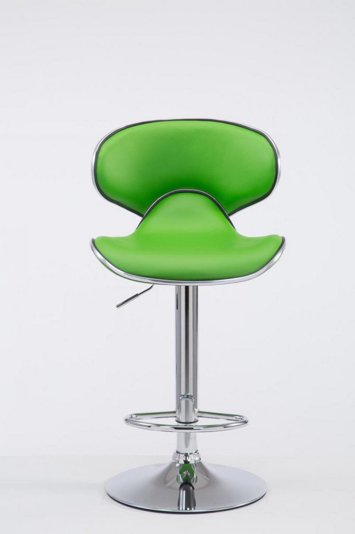 BARHOCKER Lederlook grün - Chromfarben/Grün, Textil/Metall (46/88/49cm) - CLP