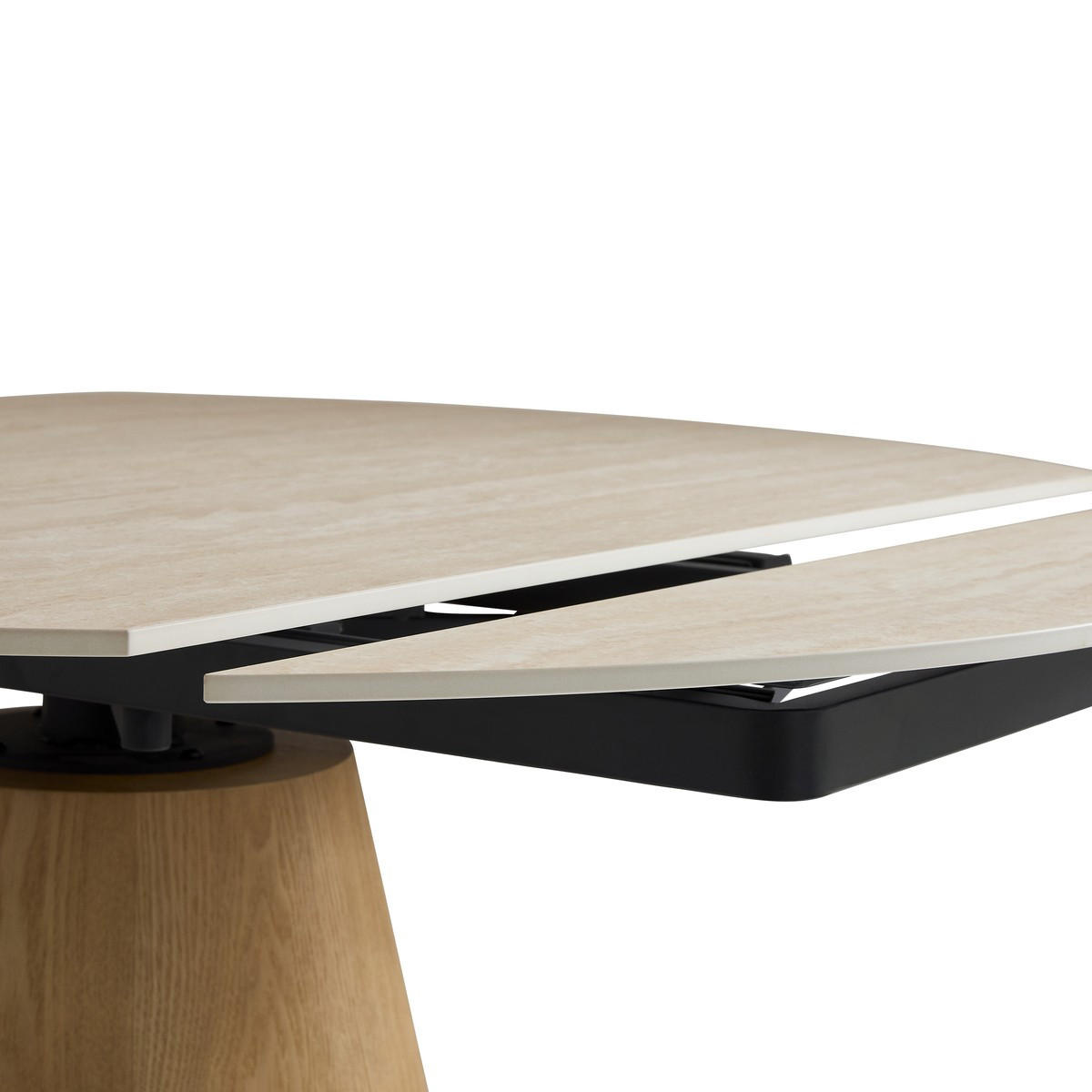 KERAMIKTISCH mit Erweiterungen Rund 135/180/90 cm - Beige, Keramik (98/180/90cm) - Signature