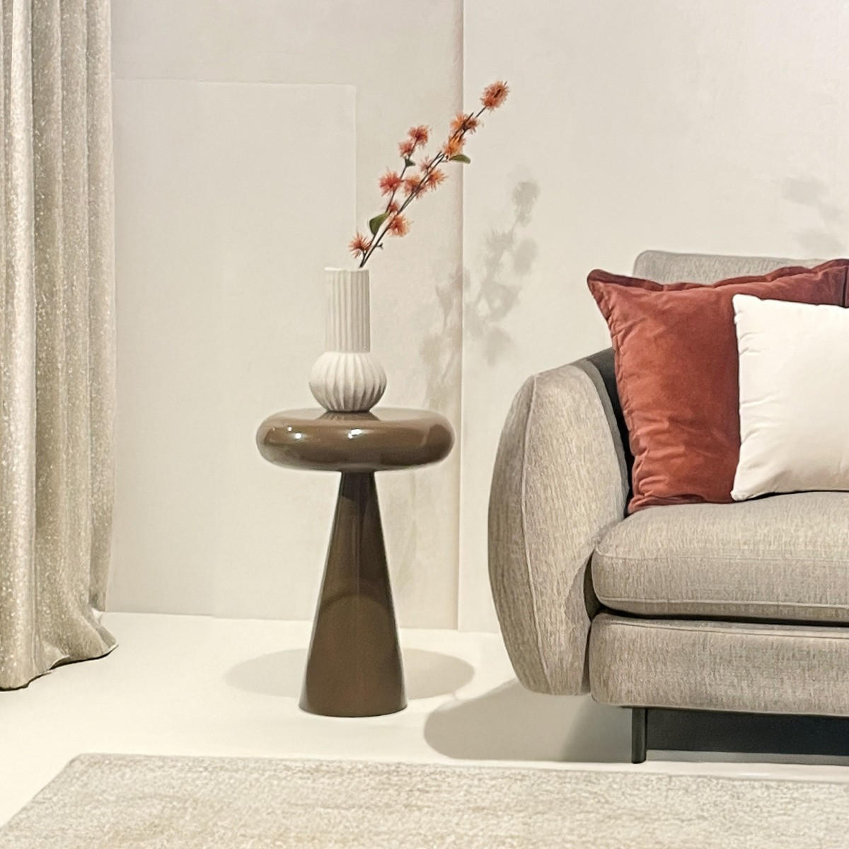 BEISTELLTISCH Sam Braun 36/36/57 cm - Dunkelbraun, Metall (36/36/57cm) - Livingfurn