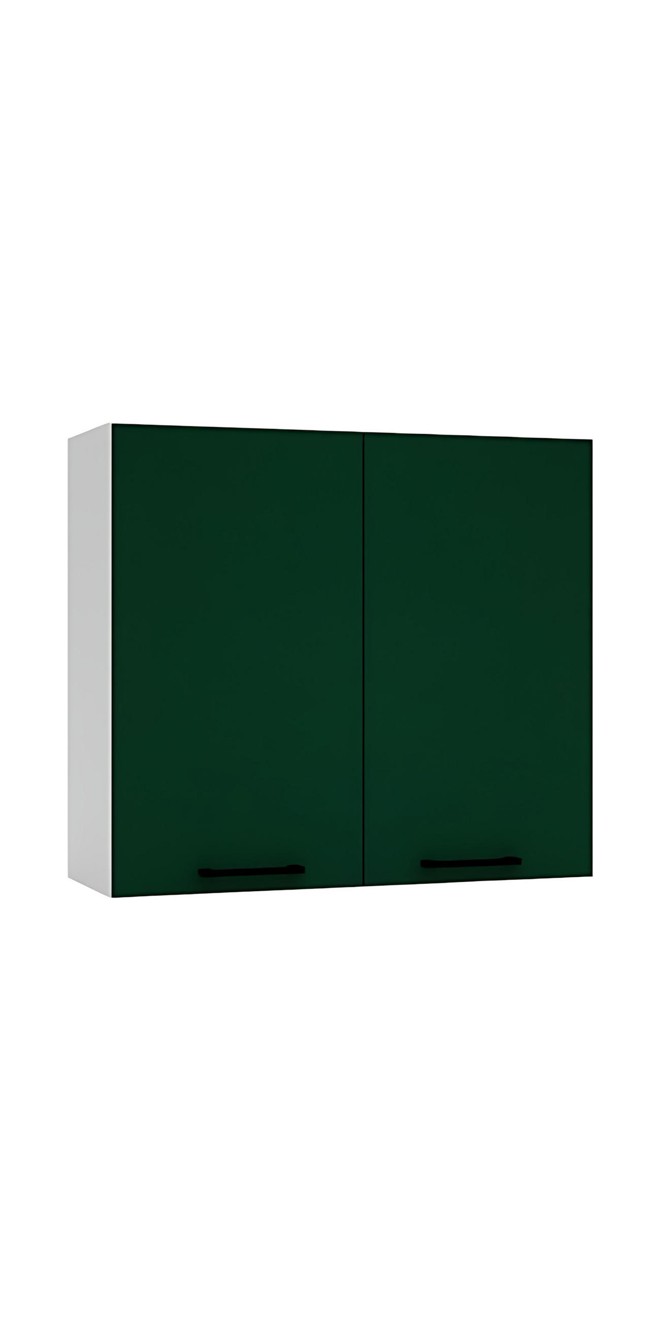 HÄNGESCHRANK W80 - Morvex - Stilvolle Wandlösung - Dunkelgrün, Holz/Metall (80/72/30cm) - ROYAL24_MARKT