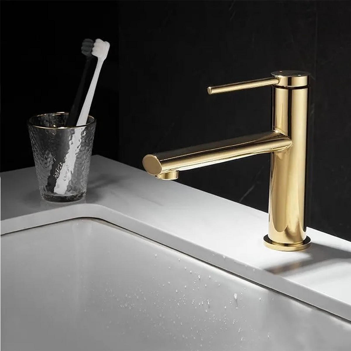 WASCHBECKENARMATUR Rea Oval Gold Low - Goldfarben, Metall (5/18/18cm) - REA