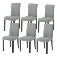 ESSZIMMERSTUHL-SET HAMBURG 6 TLG. - Hellgrau/Schwarz, Holz/Textil (43/89/54cm) - [en.casa]