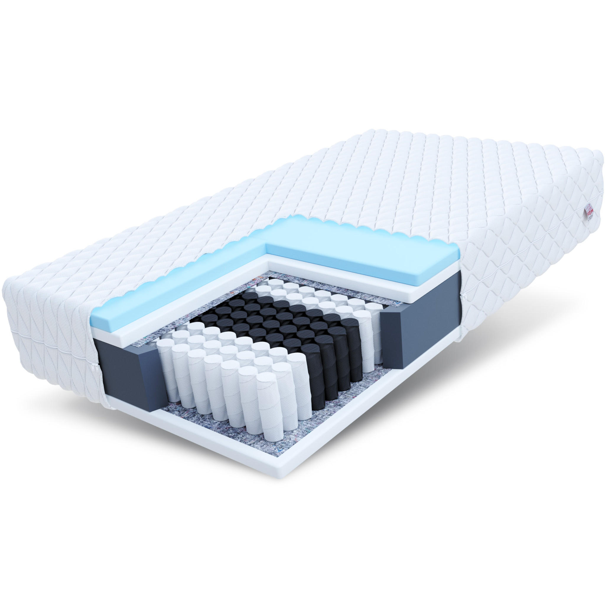 TASCHENFEDERKERNMATRATZE Enna Max - Weiß, Textil (100/200cm) - FDM