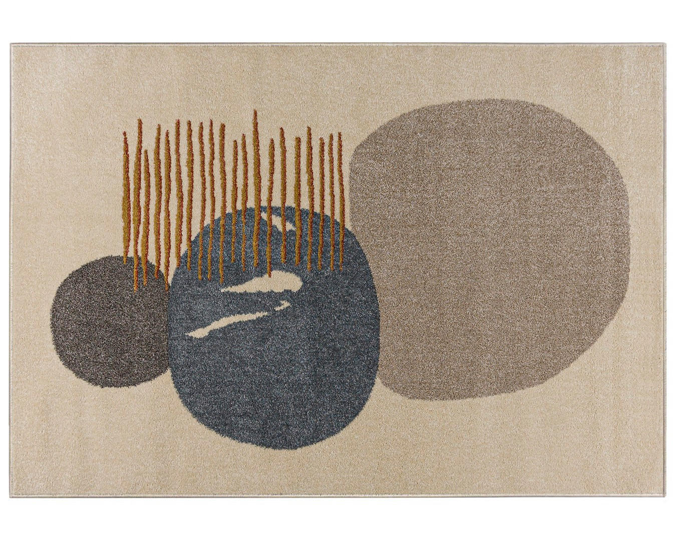 TEPPICH Beige Geometrisch In-Outdoor Pflanzlich Kurzflor Rechteckig 250 x 350 cm - Ecru/Blaugrau, Textil (250/350cm) - Mazovia