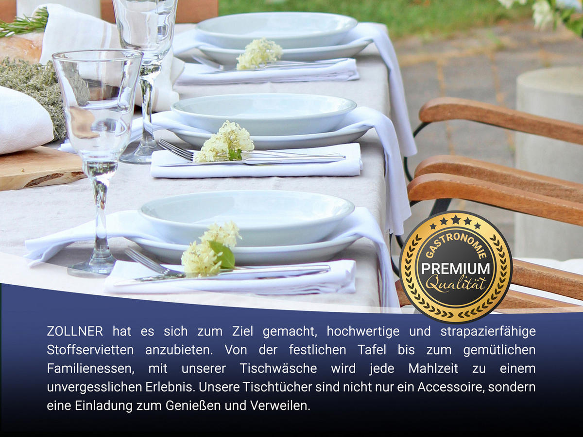 STOFFSERVIETTEN, 25er-Set, 40x40 cm, 100% Baumwolle, Weiß - Weiß, Textil (40/40cm) - Zollner
