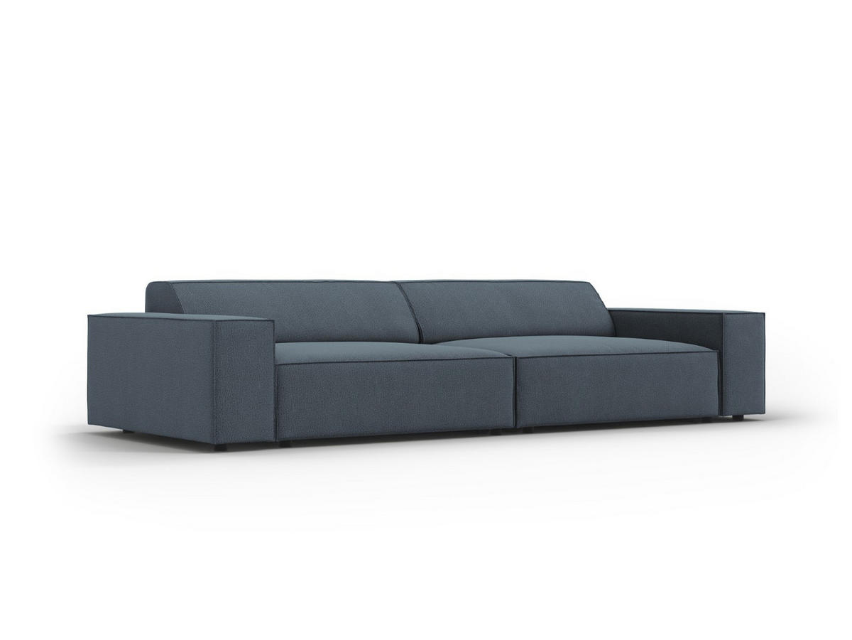 SOFA Jodie aus strukturiertem Stoff blau 3 Sitzplätze - Blau, Textil (102/70/204cm) - Micadoni