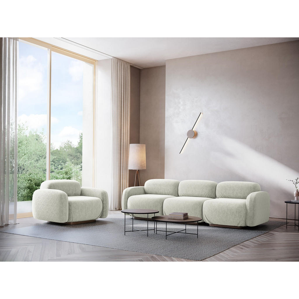 Thumbnail - Makamii 3-Sitzer, Weiß, Textil, Füllung: Schaumstoff, 258x73x95 cm, Made in EU, Wohnzimmer, Sofas & Couches, Sofas, 3-Si...