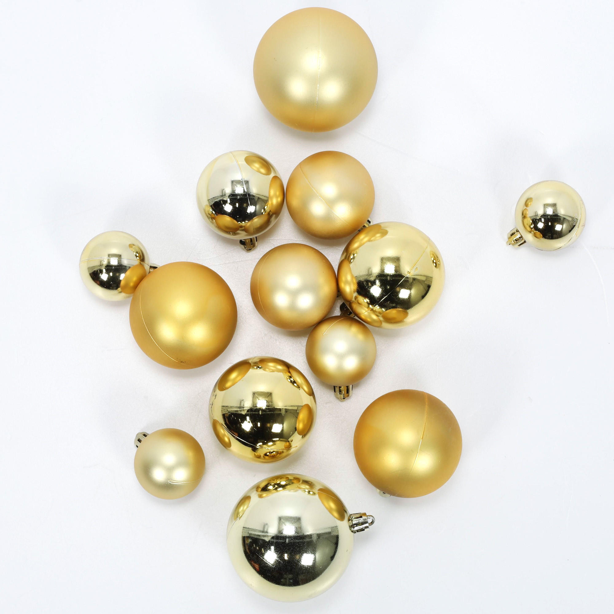 WEIHNACHTSKUGELN verschiedene Größen 60er-Set - Goldfarben, Kunststoff (19/31.5/19cm) - Home Styling Collection