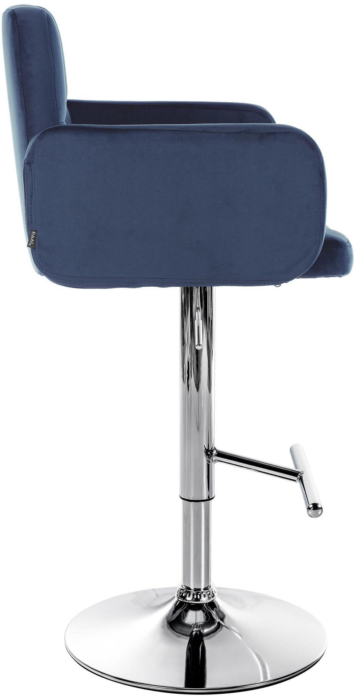 BARHOCKER 2er Set Sutun Samt Blau Silber - Blau, Textil/Metall (60/93/56cm) - DELUKE