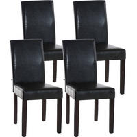 ESSZIMMERSTUHL Ines, 4er Set Kunstleder, Gestell Holz Dunkelbraun Braun - Dunkelbraun/Braun, Holz/Textil (41/91/47cm) - TPFLiving