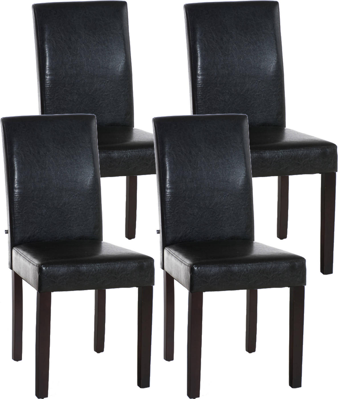 ESSZIMMERSTUHL Ines, 4er Set Kunstleder, Gestell Holz Dunkelbraun Braun - Dunkelbraun/Braun, Holz/Textil (41/91/47cm) - TPFLiving